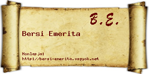 Bersi Emerita névjegykártya